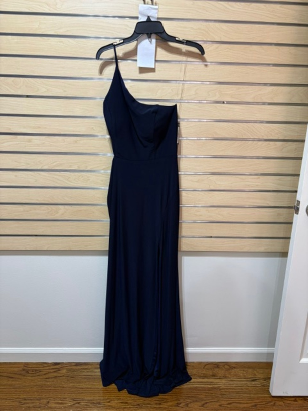 Jump Navy One-Shoulder Evening Gown